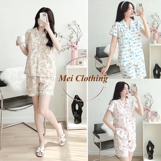 Bộ mặc ở nhà, pyjama thiết kế nữ cao cấp chất liệu thô lụa hàn, bộ cộc may viền