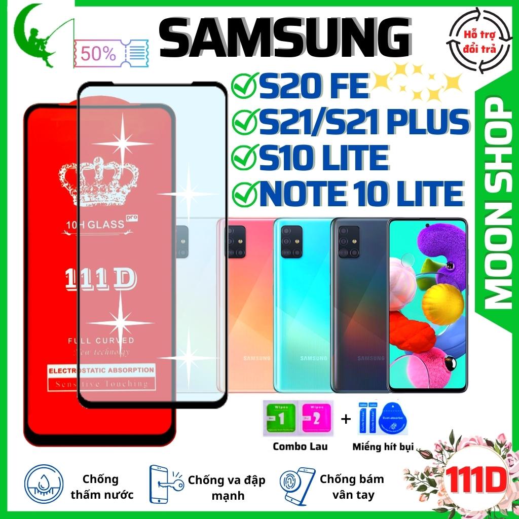 Kính Cường Lực Samsung S20 Fe S21 Plus S10 Lite Note 10 Lite - Dán Full màn hình 111D - Hạn chế bám vân tay