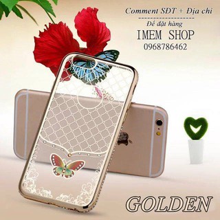 Ốp lưng iphone silicon viền đính đá