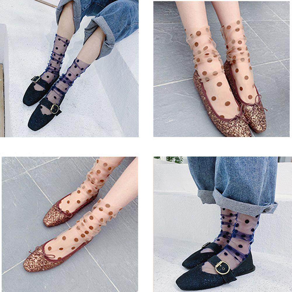 Vớ Lưới Cá Trong Suốt Phối Ren Dáng Ngắn Thời Trang Mùa Hè