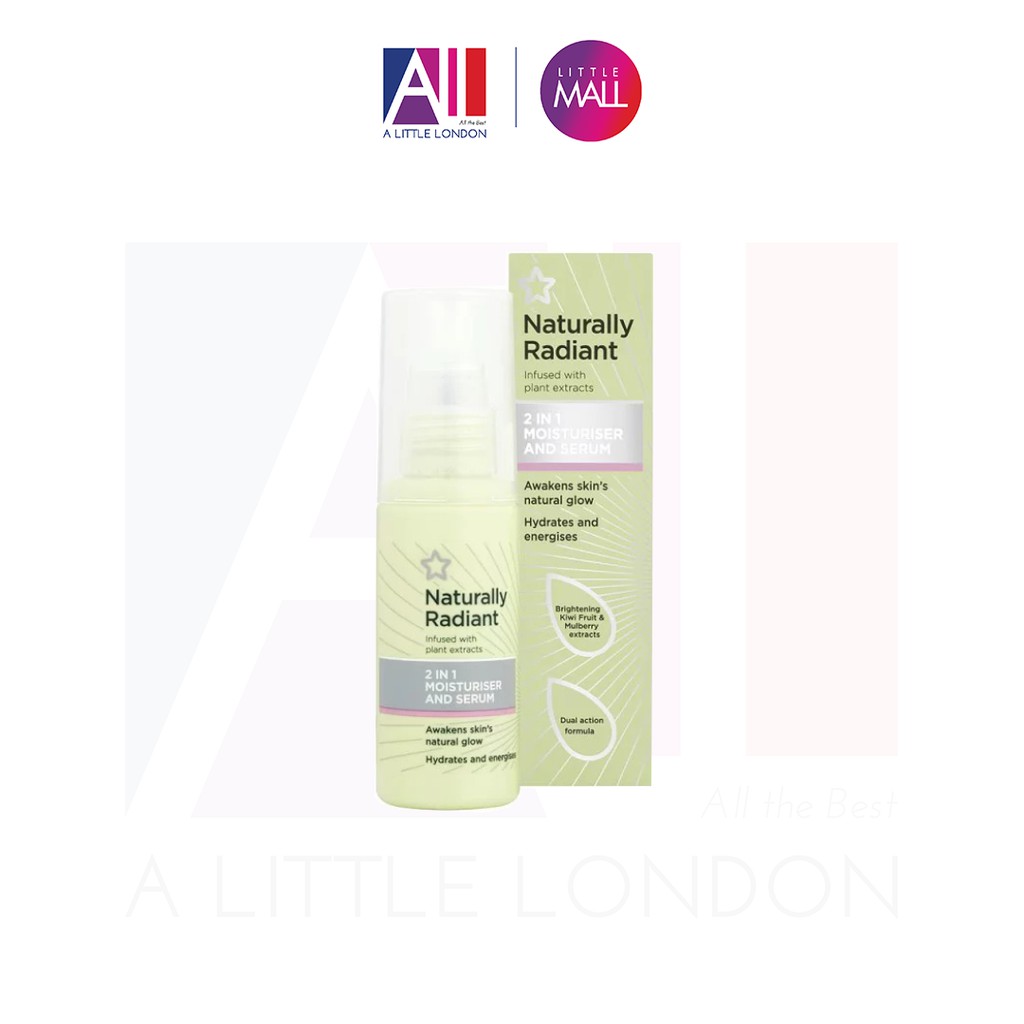 [TOP 1 SHOPEE] Tinh chất cấp ẩm Superdrug Naturally Radiant 2 In 1 Moisturiser And Serum 50ml (Bill Anh)