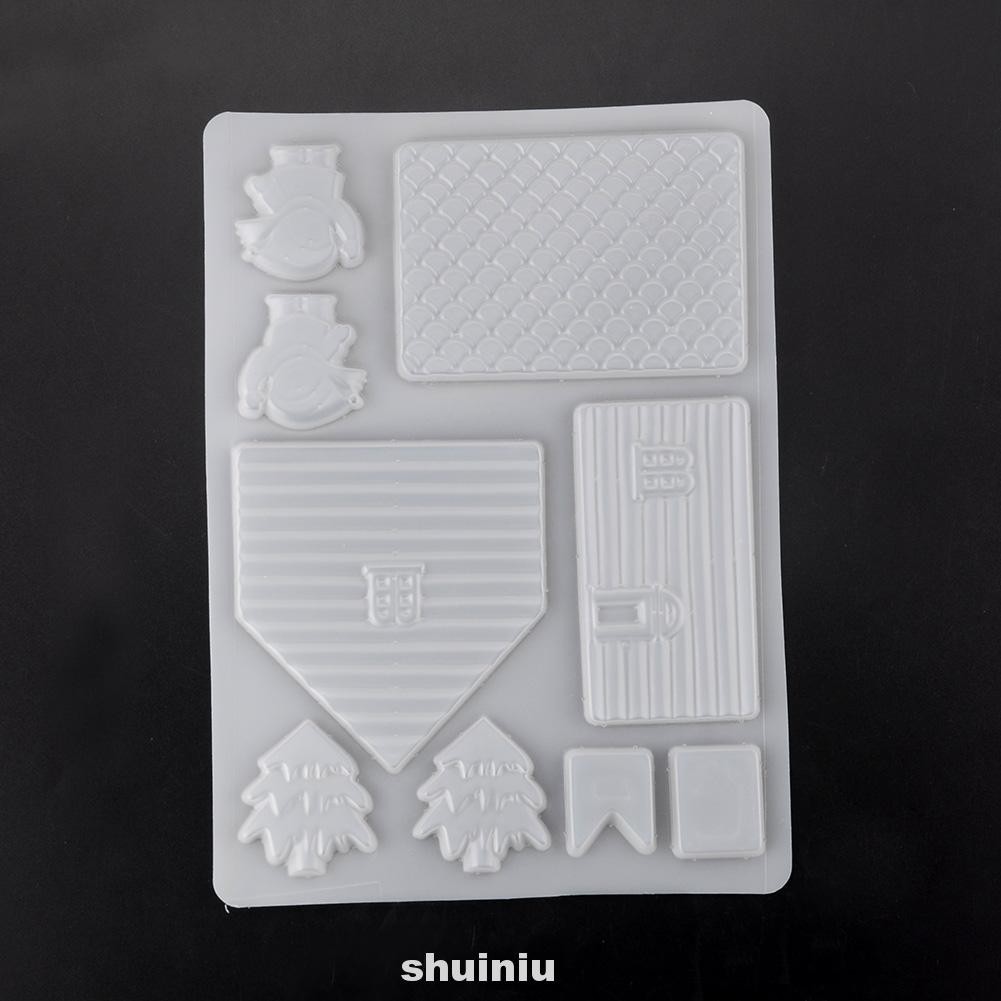 Baking Cake Decoration Practical White DIY PP Kitchen Christmas House Chocolate Mold