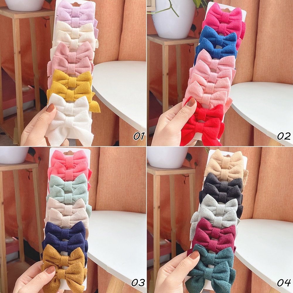 KIDSBOWS Set 10 Kẹp Tóc Hình Nơ Nhiều Màu Dễ Thương Cho Bé Gái