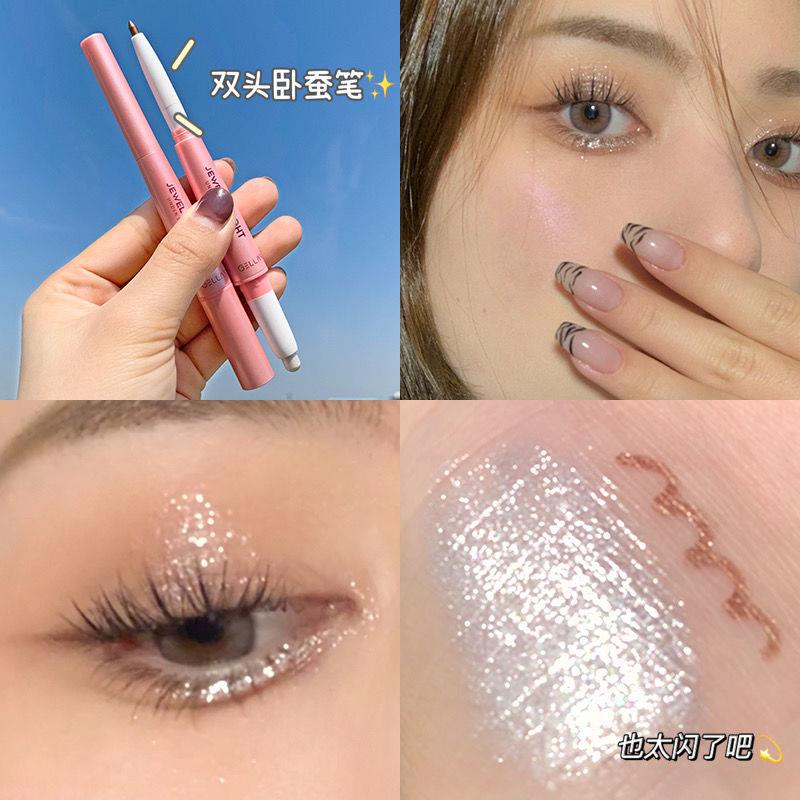 Bút Kẻ Mắt Tơ Tằm Hai Đầu Ánh Ngọc Trai Không Nhòe Bắt Sáng Tạo Khối Làm Sáng Da Hai Đầu | BigBuy360 - bigbuy360.vn