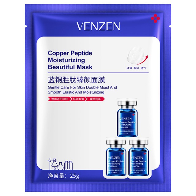 Mặt Nạ Venzen Đồng Xanh Copper Peptide Moisturizing Beautiful Mask Dưỡng Ẩm Cải Thiện Tình Trạng Khô Da