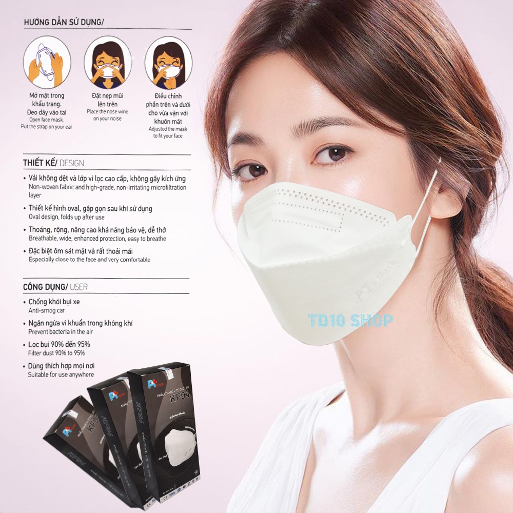 Khẩu trang y tế cao cấp KF94 MASK kháng khuẩn chính hãng, chống bụi siêu mịn