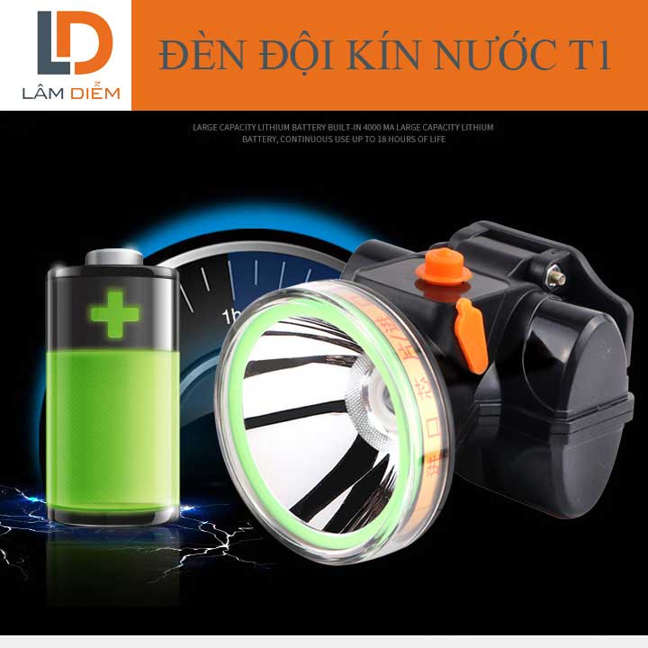 ĐÈN PIN ĐỘI ĐẦU SIÊU SÁNG KÍN NƯỚC T1