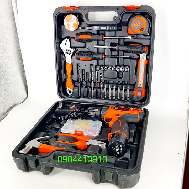 BỘ ĐỒ NGHỀ SỮA CHỮA ĐA NĂNG CÓ MÁY KHOAN PIN_92 MÓN