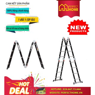 Bão sale thang nhôm chữ a, chữ m, chữ l, chữ u gấp đa năng 4 đoạn fujie advindeq adm104