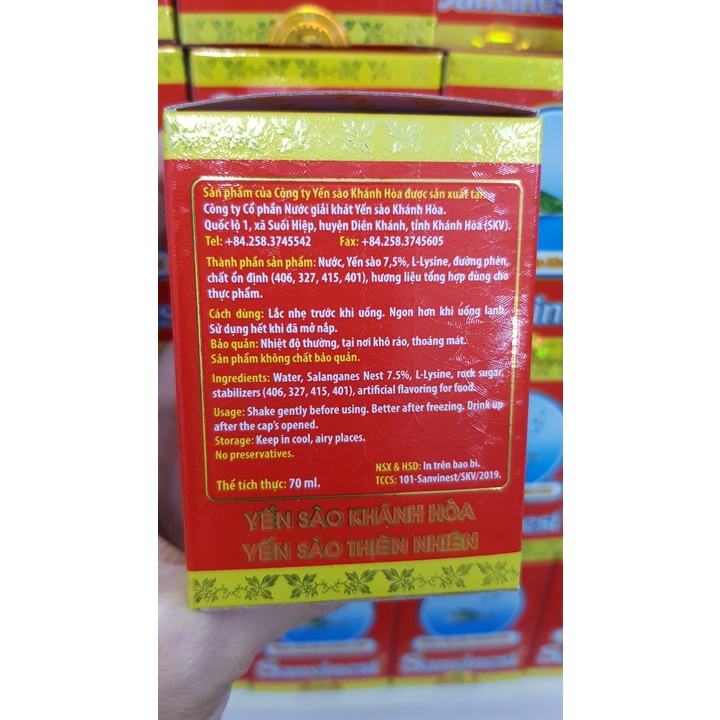 Nước yến sào Khánh Hòa Sanest/ Sanvinest lọ 70ml