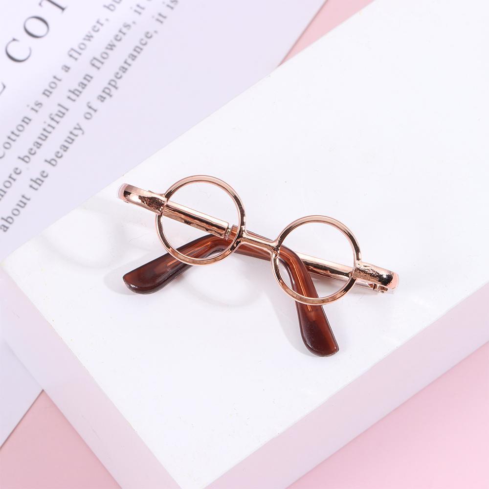 Kính Mắt Gọng Tròn Phối Lông Xù Đáng Yêu Thời Trang Cho Búp Bê BJD 1 / 12 LAYOR1