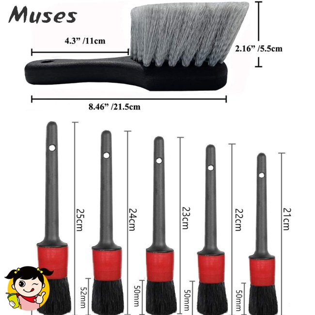 Bộ 6 Bàn Chải Đầu Mềm Chuyên Dụng Làm Sạch Xe Hơi