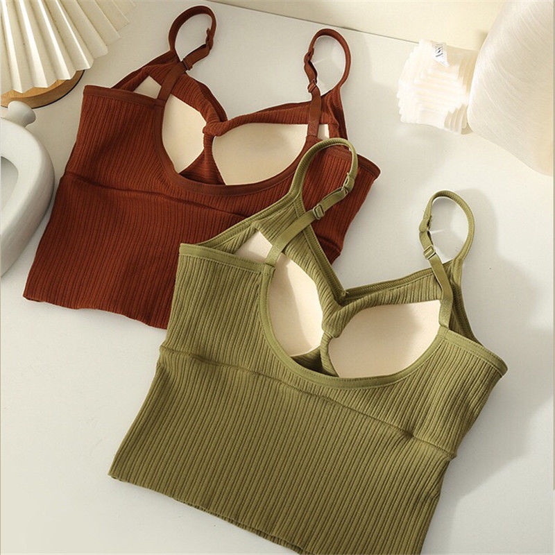 Áo Lót Cotton Một Mảnh Cố Định Cúp Ngực Đẹp Không Gọng Thép