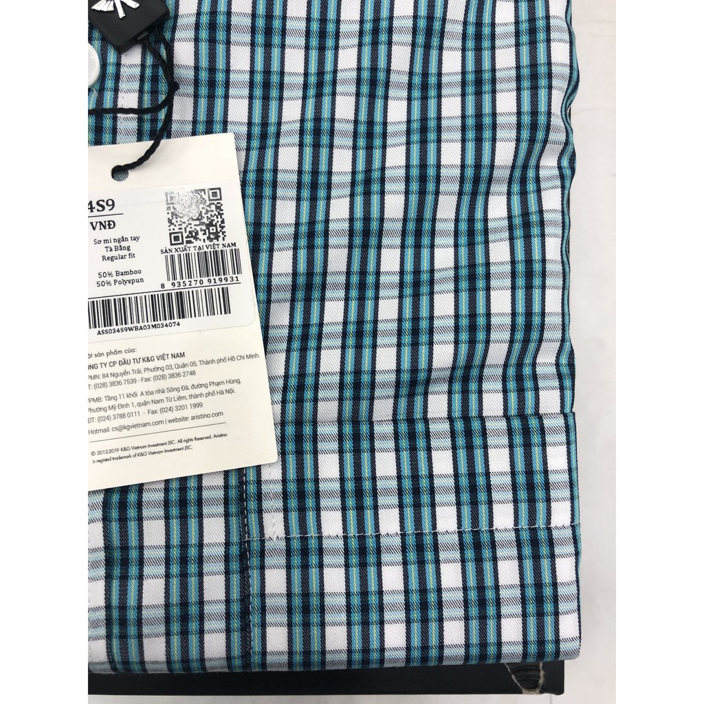 (ARISTINO sale) Áo sơ mi ARISTINO cộc tay ASS034S9  ÁO NGẮN TAY CHẤT SỢI TRE CAO CẤP MỊN MÁT CHỐNG NHĂN | BigBuy360 - bigbuy360.vn