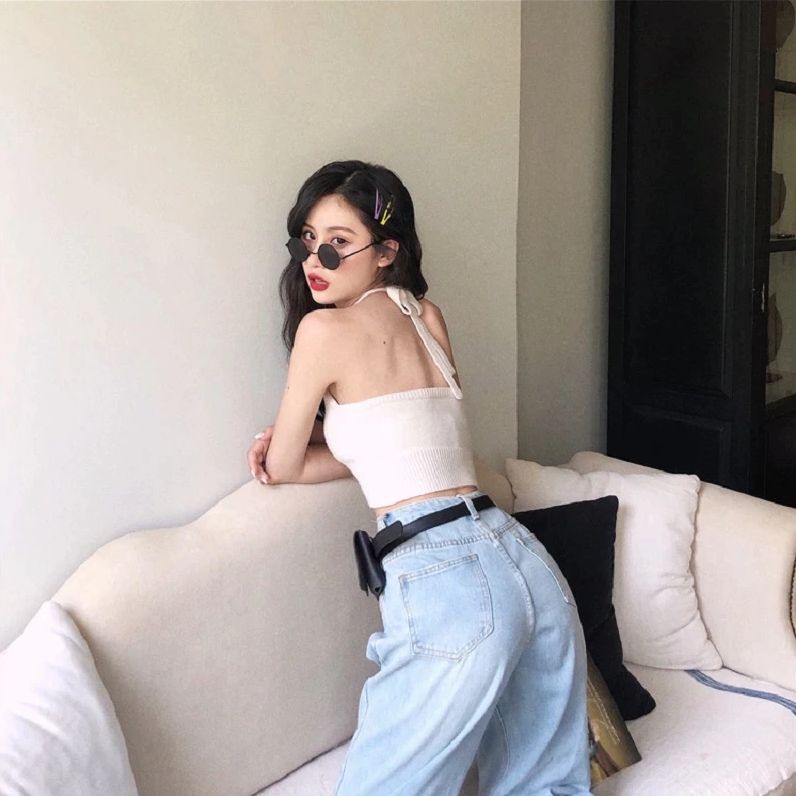 Áo cổ V buộc dây Áo croptop kiểu ôm Hàn quyến rũ dành cho nữ A03 | BigBuy360 - bigbuy360.vn