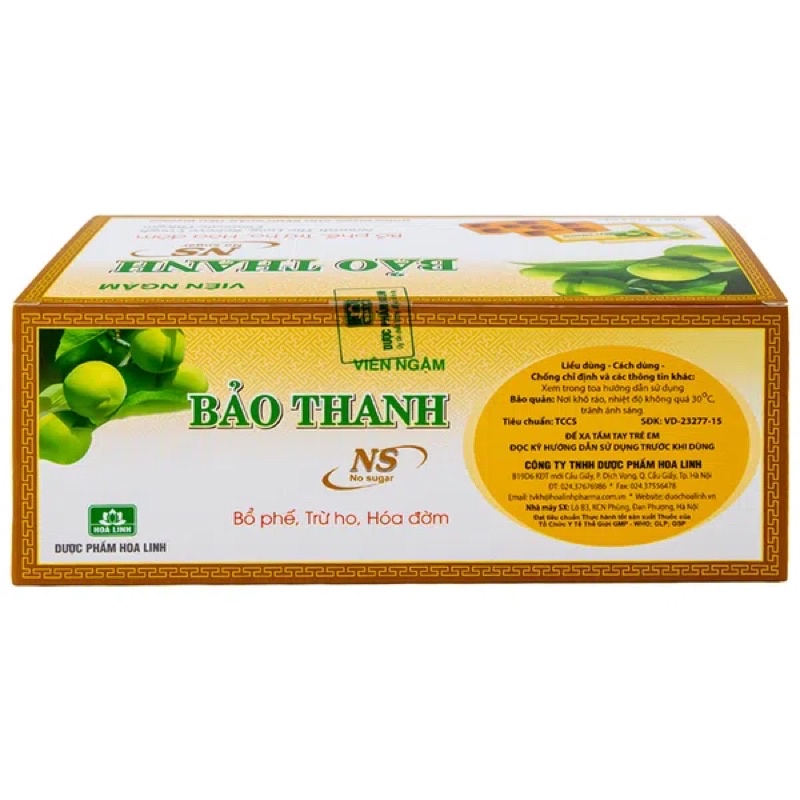 Viên Ngậm Bảo Thanh Không Đường Bổ Phế Trừ Ho Giảm Đờm