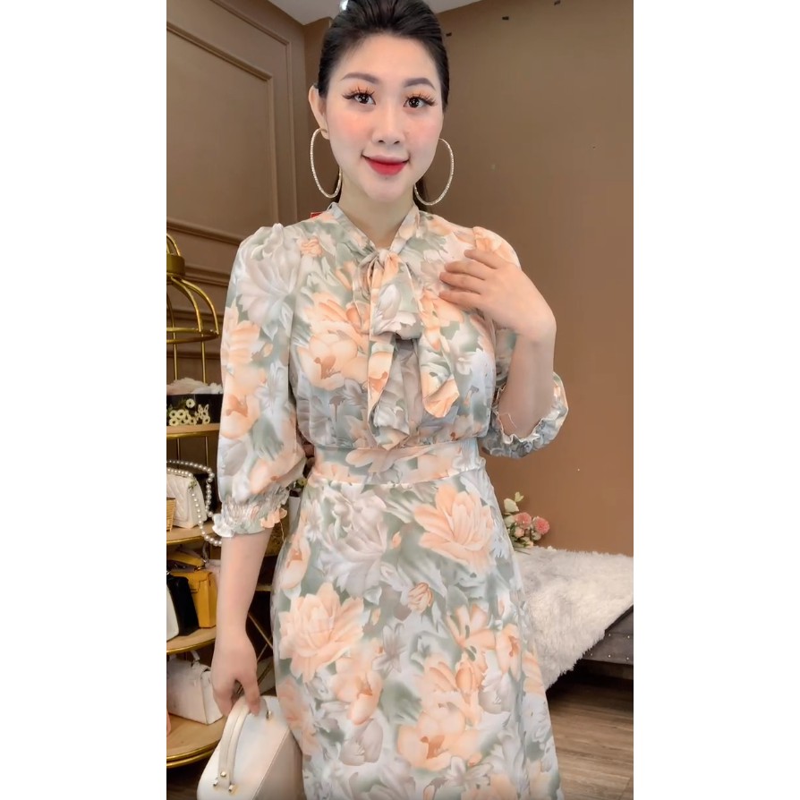 [Mã SKAMA06 giảm 8% tối đa 50K đơn 250K] Monoco- Váy hoa xoè buộc nơ mới - 8473 | BigBuy360 - bigbuy360.vn