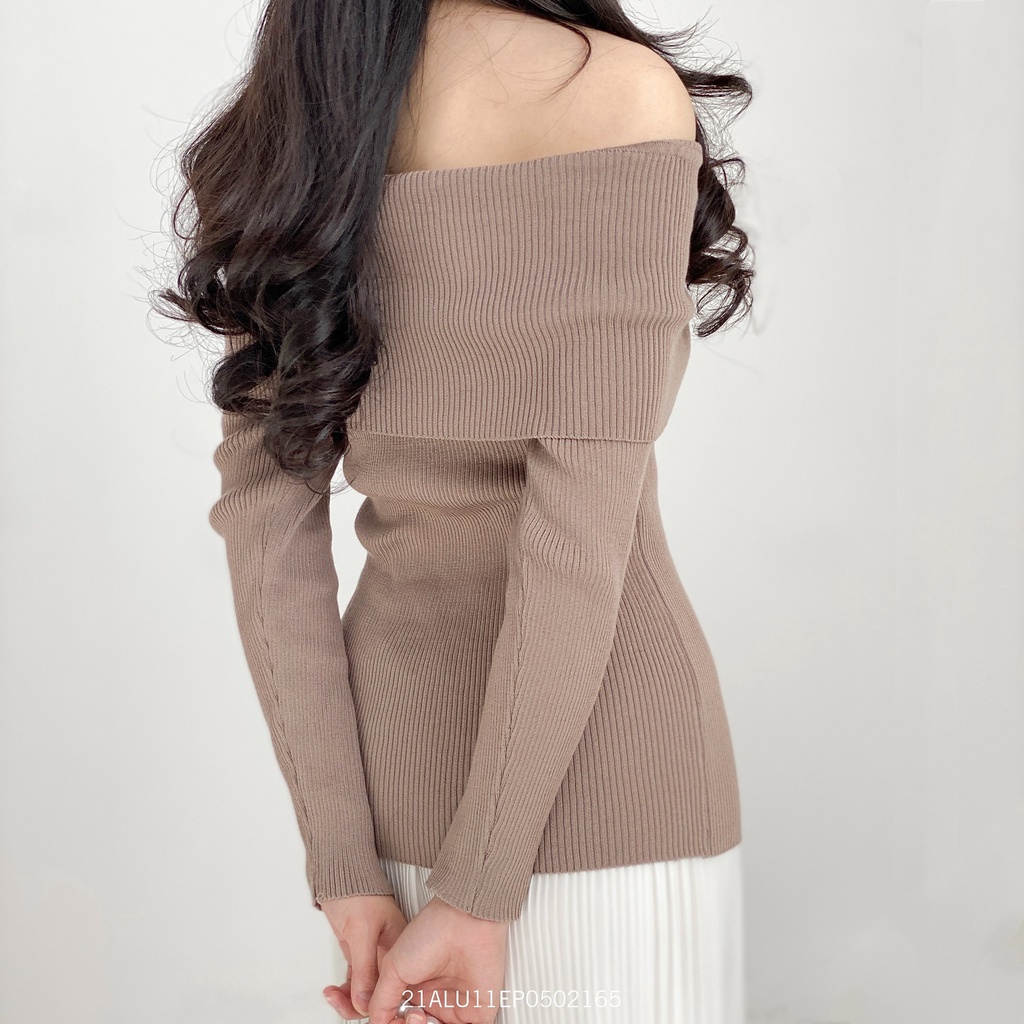 Áo len nữ trễ vai tay dài dáng ôm thời trang ulzzang Hàn Quốc Fmstyle Saigon 21ALU11EP0502 | BigBuy360 - bigbuy360.vn