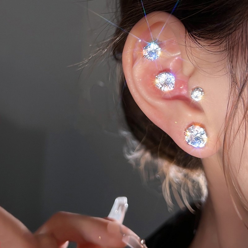 JOJO COCO Khuyên Tai Từ Tính Không Cần Khoan Lỗ Hấp Thụ Đá Hàn Quốc Cho Nữ
