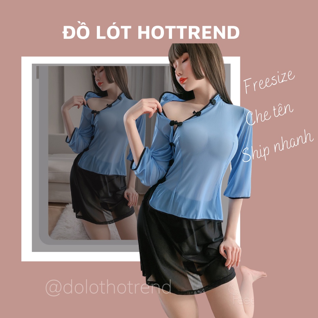 Set đồ ngủ cosplay nữ sinh Thượng Hải sexy cổ trang gợi cảm quyến rũ - Kiểu dáng thời trang, chất liệu thun cotton