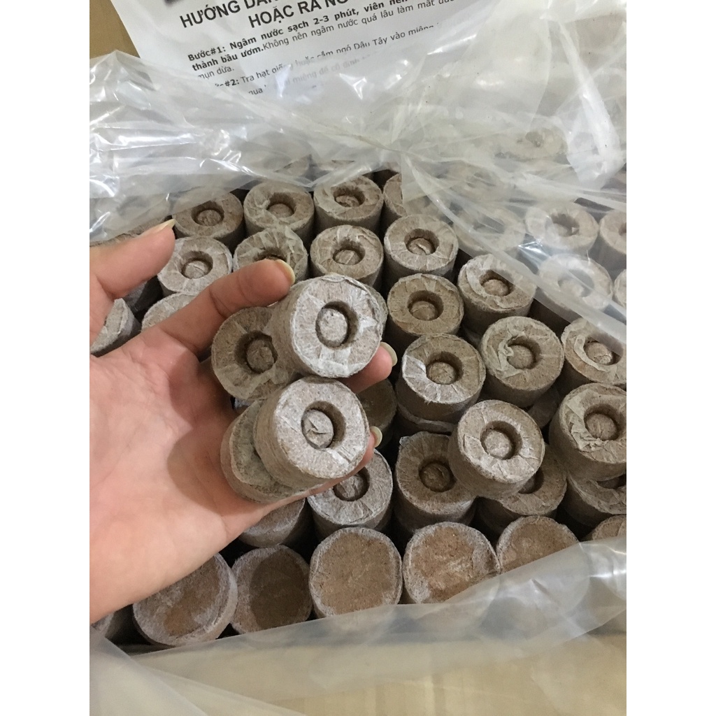 1 Viên Nén Xơ Dừa Ươm Hạt, Ươm Cây Con Tiện Lợi, Năng Suất Cao Hạt Giống Phân Bón Mầm Xinh