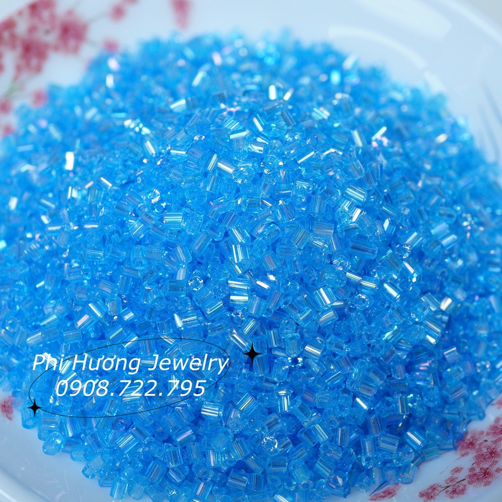 Gói 50gr hạt cườm gãy 2mm, hạt sáng bóng, loại tốt, nguyên liệu đính kết, handmade - link 2