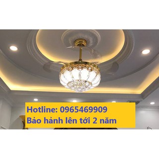Đèn trang trí kết hợp Quạt trần cánh cụp xòe hàng chính hãng cao cấp