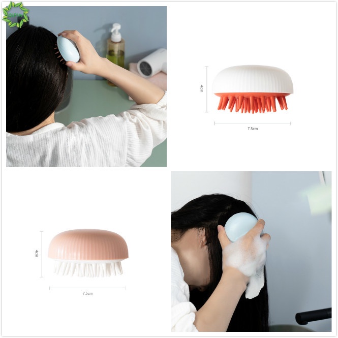 (Hàng Mới Về) 1 Bàn Chải Silicon Mềm Nhiều Màu Sắc Dùng Massage Da Đầu Khi Tắm