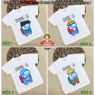 (HOT) Áo Thun Among Us Trẻ Em Cosplay Doremon Naruto Conan Luffy Siêu Đẹp AU06
