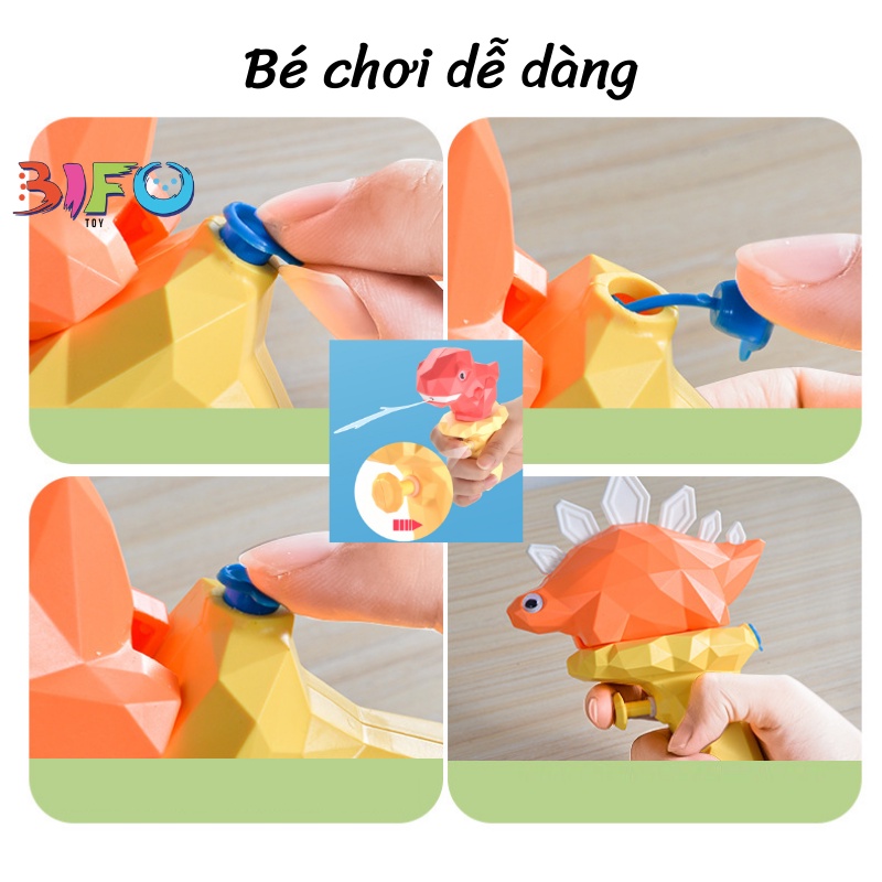 Đồ chơi súng phun nước hình khủng long siêu thú vị cho bé vui chơi tắm mát ngày hè