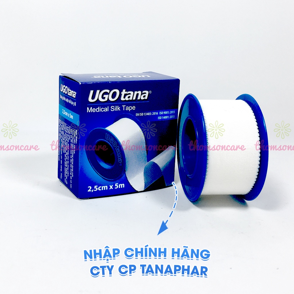 Băng dính vải y tế UGOTANA - bản nhỡ 2,5cm x dài 5m - băng keo mềm sơ cứu vết thương