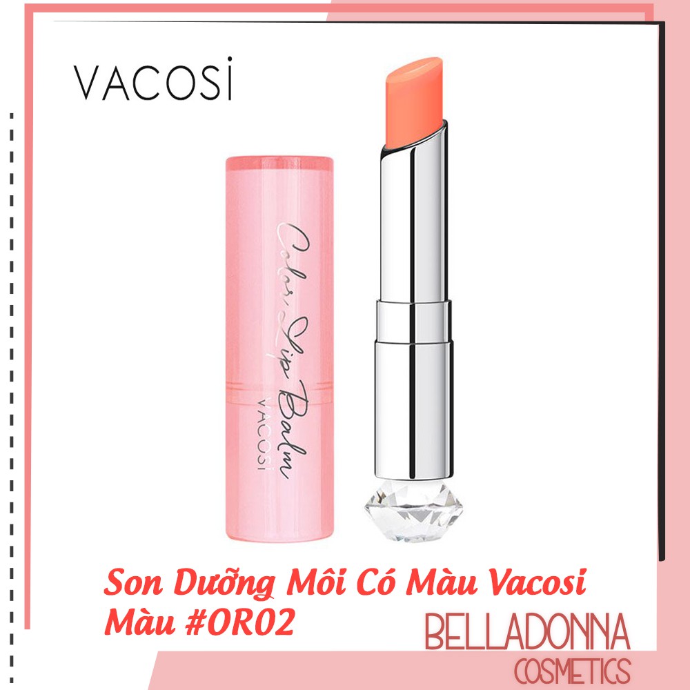 [HÀNG CHÍNH HÃNG] Son Dưỡng Có Màu Vacosi Natural Color Lip Balm 3g #OR02 [CÓ NOWSHIP,GRAB]