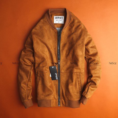 Áo khoác bomber da lộn Heboz 5M - thiết kế sang trọng, vải da lộn mịn màng - 00000305