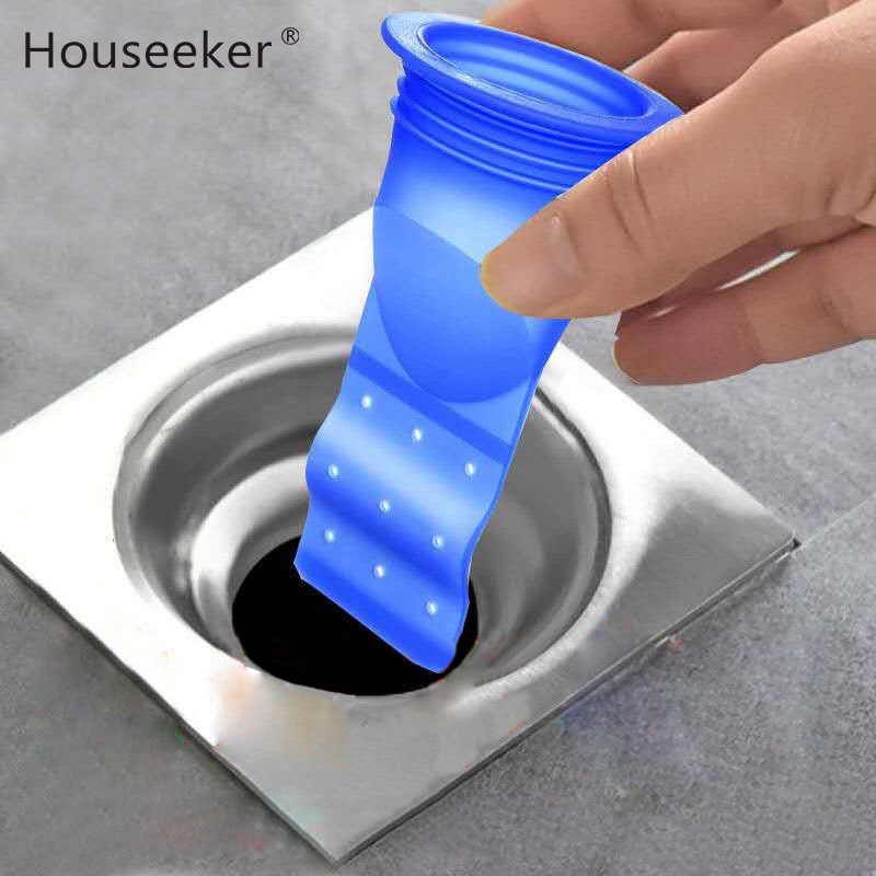 Nút gắn lỗ thoát nước HOUSEEKER cho nhà tắm/bếp bằng silicon điều khiển dòng chảy và khử mùi tiện dụng