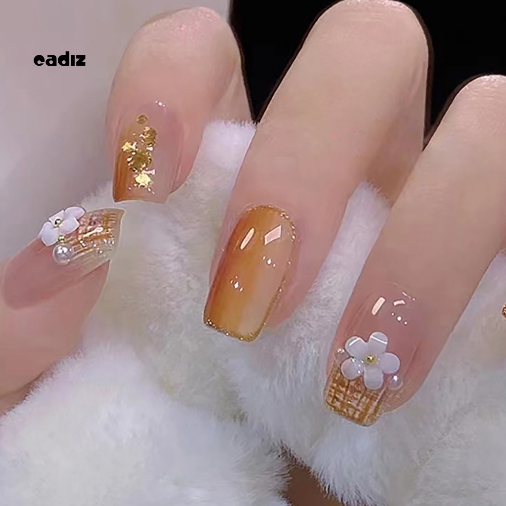 1 Bộ Móng Tay Giả Màu Sắc Tươi Sáng Kèm Keo Dán Có Thể Tháo Rời