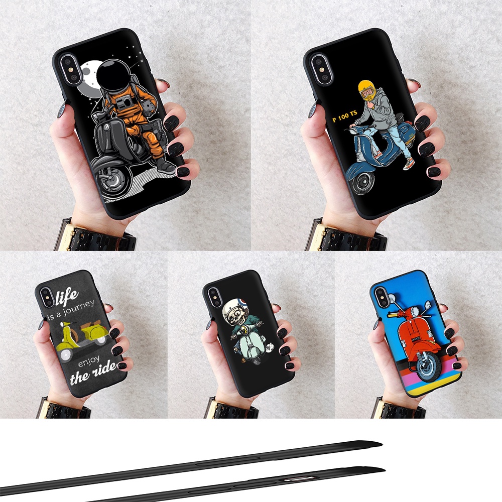 Ốp Điện Thoại Mềm Hình Xe Vespa Cho iphone X XS XR 11 Pro Max 12 Mini