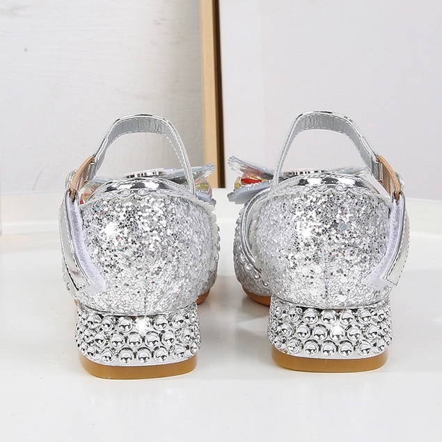 Giày công chúa Elsa cao gót cho bé gái 3-8 tuổi đi học, đi chơi