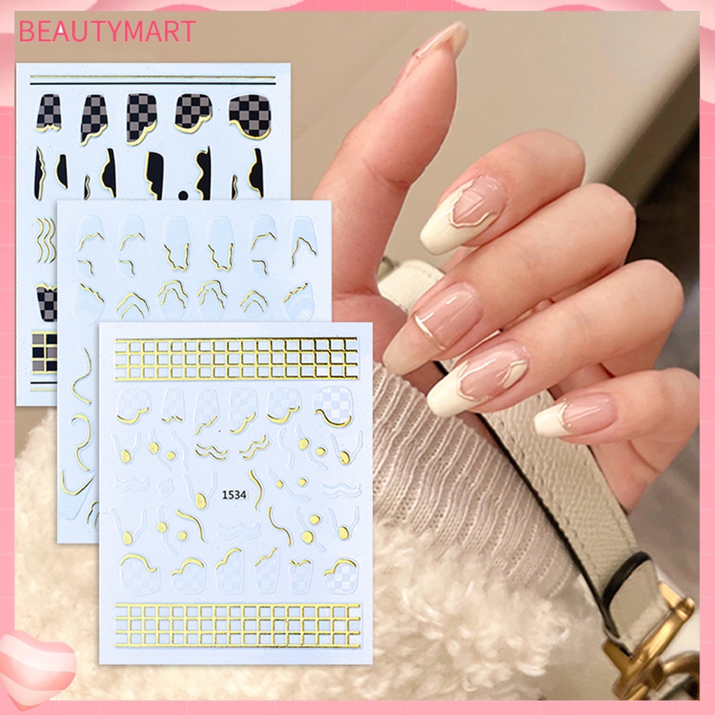 Miếng Dán Trang Trí Móng Tay Tạo Hiệu Ứng 3D Lấp Lánh Siêu Mỏng