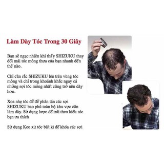Bột phủ làm dày tóc thưa tóc hói Shizuku Nhật