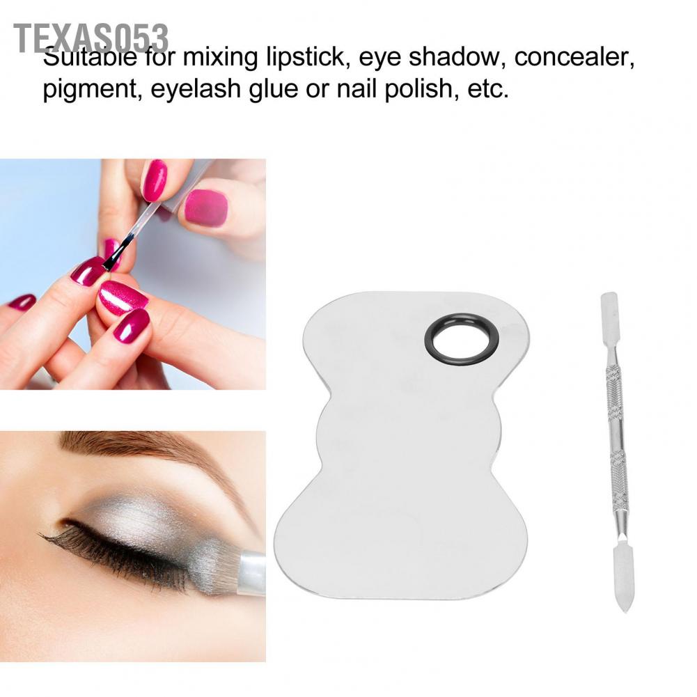 Texas053 Bộ bảng trang điểm mỹ phẩm bằng thép không gỉ Bảng Spatula Makeup Artist Tool