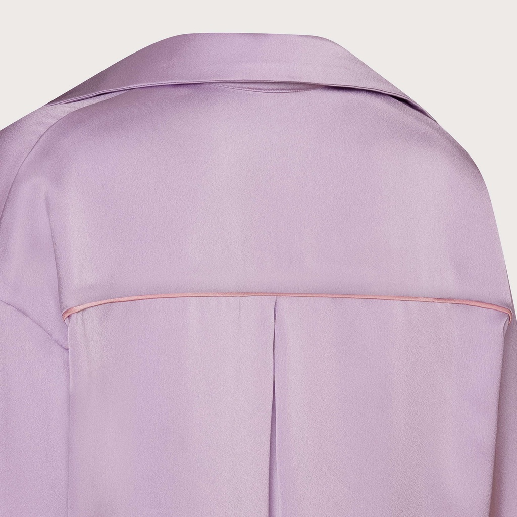 Graphé - QUINCY lilac shirt / Áo sơ mi lụa thiết kế tay dài oversized màu tím
