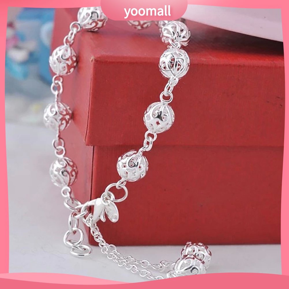 Vòng Tay Đính Quả Cầu Rỗng Màu Trơn Thời Trang Cho Nữ