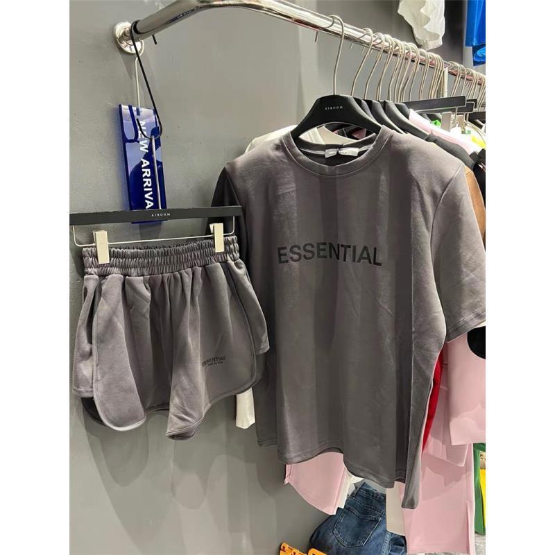 Set Áo Thun Ngắn Tay In Chữ + Quần Short Thời Trang Nữ Tính