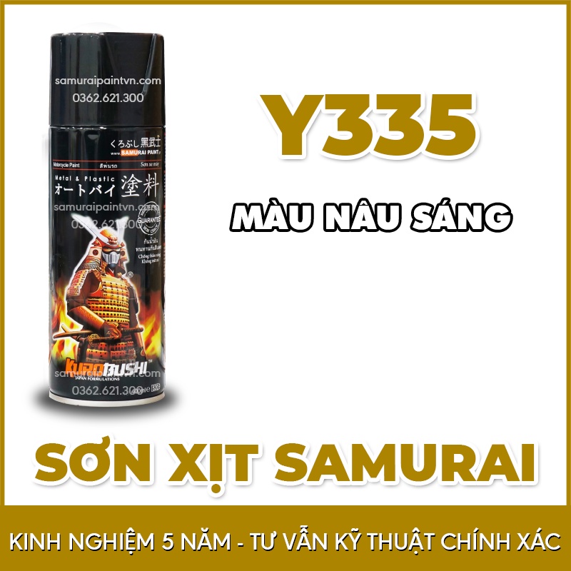 Sơn samurai màu nâu sáng y335 - sơn xịt samurai - ảnh sản phẩm 1
