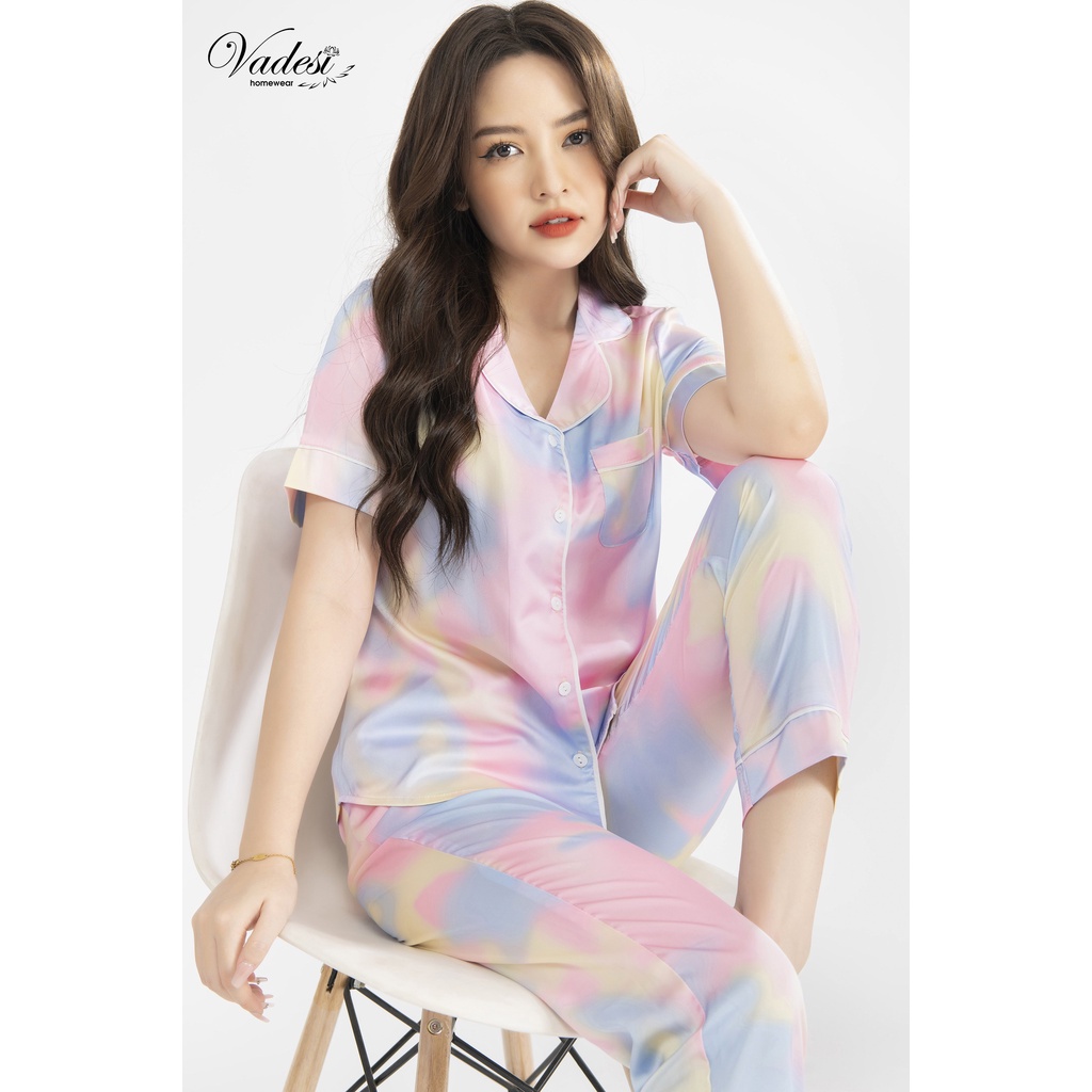  [Chính Hãng] Bộ Pijama Dài Lụa Luxury Cao Cấp Họa Tiết Trang Nhã - Vadesi