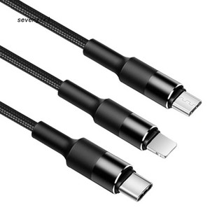 Dây cáp sạc 1.2m 3 trong 1 Type-C Micro USB cho Apple iPhone