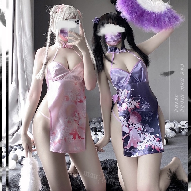 MY9408 Cosplay Sườn Xám Cổ Trang Trung Hoa , Màu Sắc Nổi Bật Họa Tiết Siêu Xinh MY9408