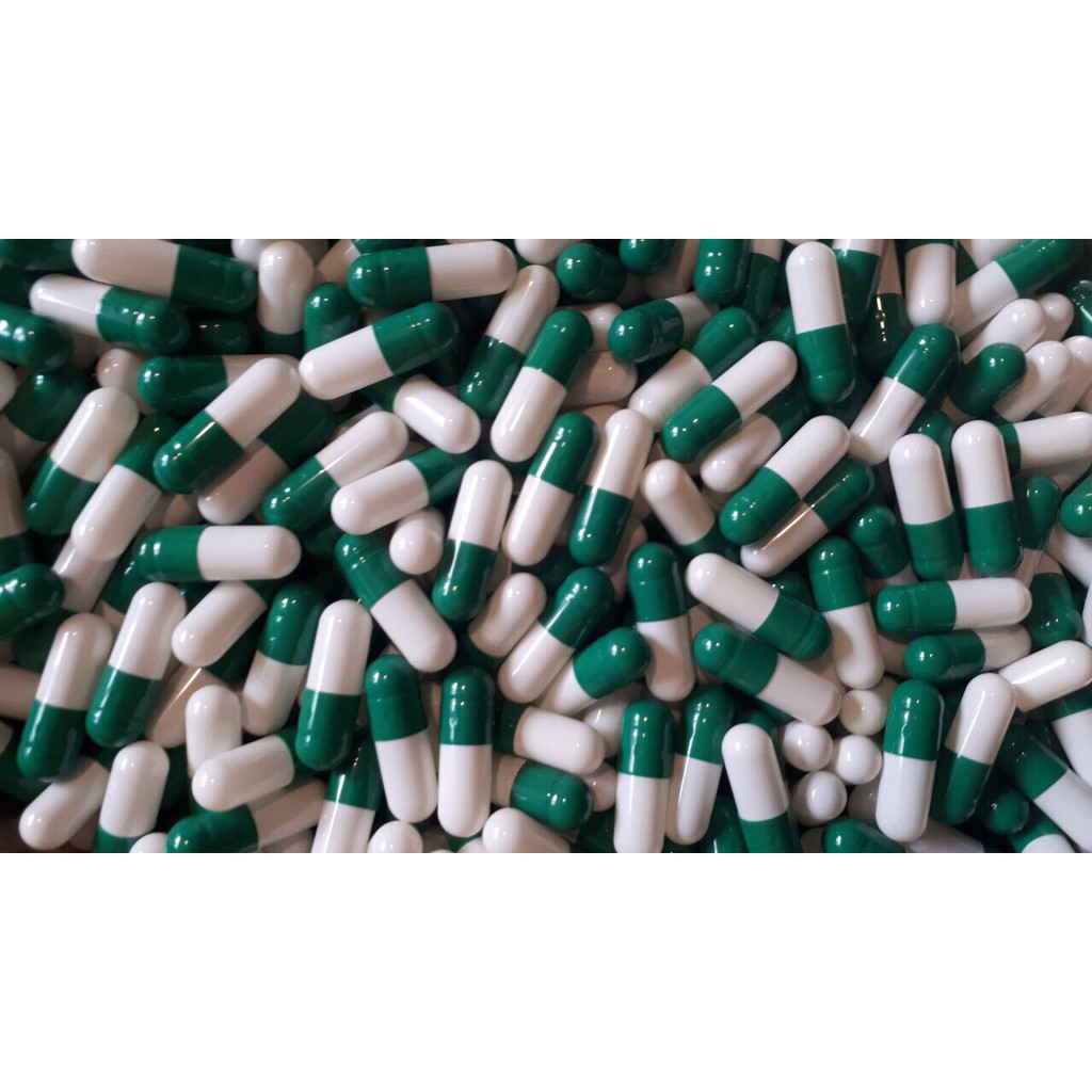 1000 viên nang rỗng màu trắng xanh- vỏ nang con nhộng- viên nang rỗng empty gelatin size 0- cung cấp sỉ và lẻ vỏ nang cứ