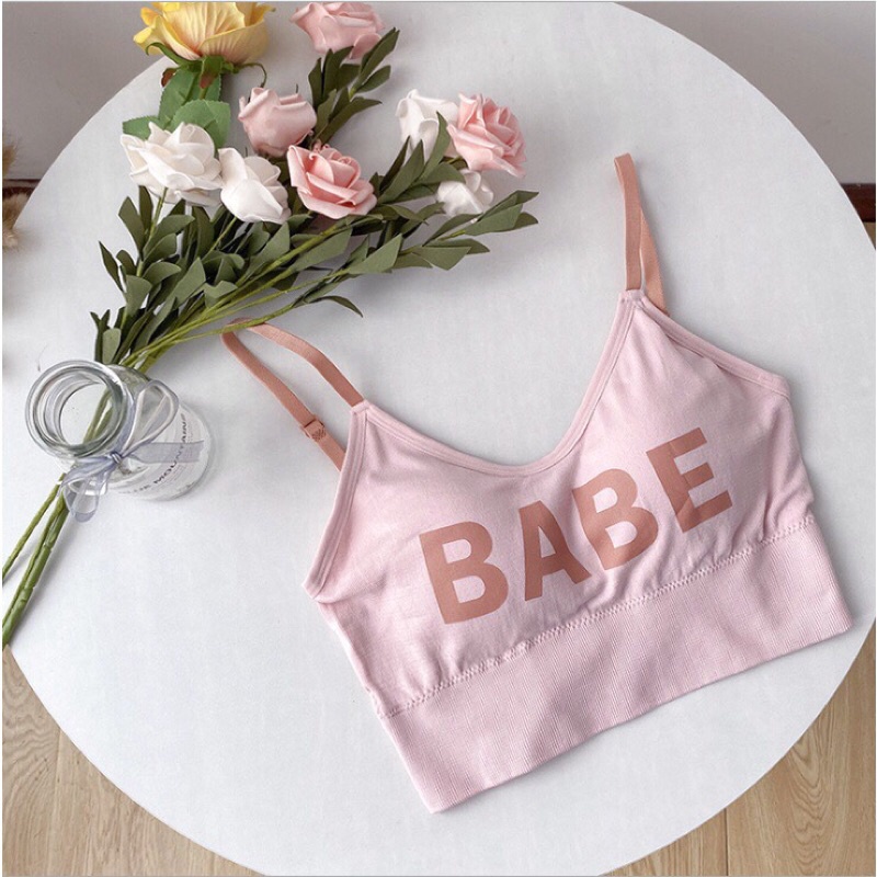 Áo Nữ Baby Cotton Chất Đẹp, Bra Nữ Chữ U Babe Siêu Cute Tập Gym, Thể Thao, Đi Biển Dạo Phố