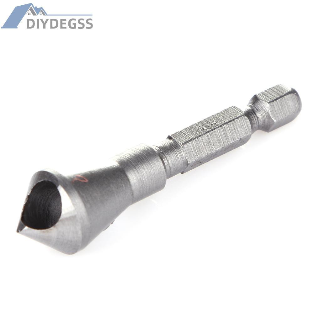 Diydegss2 3PCS HSS Titanium Coated Countersink & Deburring Drill Bit